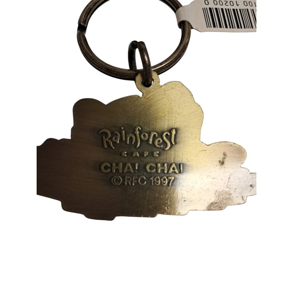RAINFOREST CAFE METAL KEYCHAIN 1997 Chai‎ Chai Rare Heavy Duty